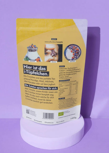 Wildheidelbeer-Sprossen Crunchies aus Buchweizen